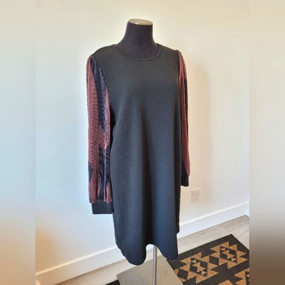 Dresses & Skirts - Emery Rose Sheath Dress Black Puff Sleeves Contemporary Office Old Money XL